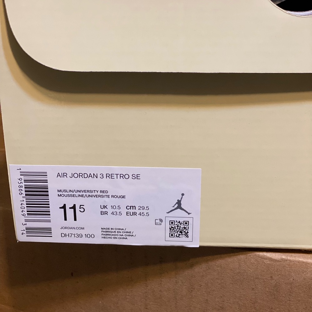 Jordan retro 3 Muslin